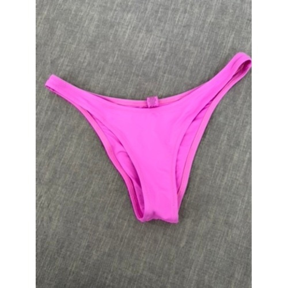 SKIMS Recycled Swim Cheeky Tanga Bikini Bottom Neon Orchid Pink Size M NWT